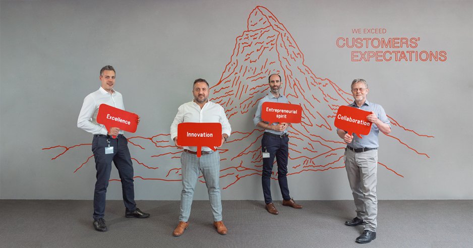 From left to right: Swen Balducci, Idan Elias, Andrea Coller, Pascal Schwab. From left to right: Swen Balducci, Idan Elias, Andrea Coller, Pascal Schwab.
